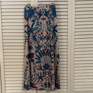 Floral Print Maxi Skirt - Blue and Red NWOT